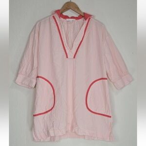 Pomander Place Tuckernuck Pink Salt Gauze Lizzie Tunic Dress Coverup Size S